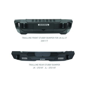 Jeep Wrangler Bumper - Front - Go Rhino - Trallenge, Stubby, Winch Ready - Black - `07-`20